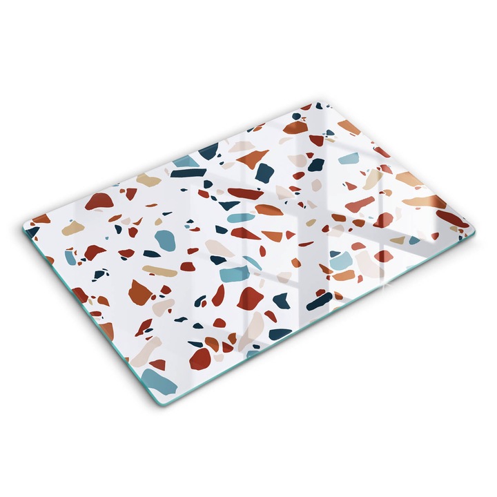 Dekoratív üveg, Wallfluent, Díszítő kő, Sokszínű, 80x52 cm