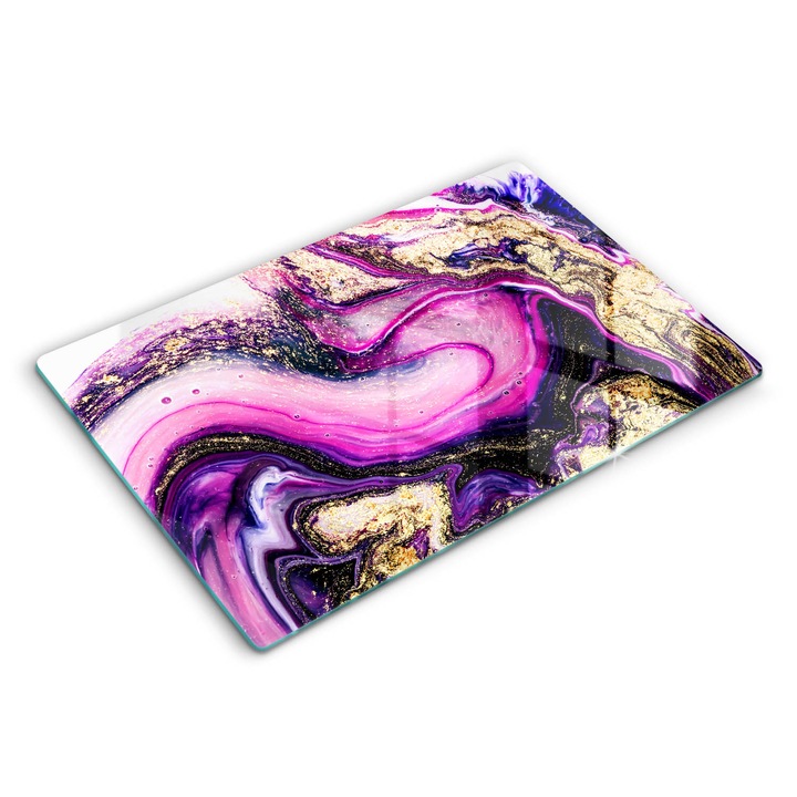 Dekoratív üveg, Wallfluent, Absztrakt design arany, Rózsaszín, 80x52 cm