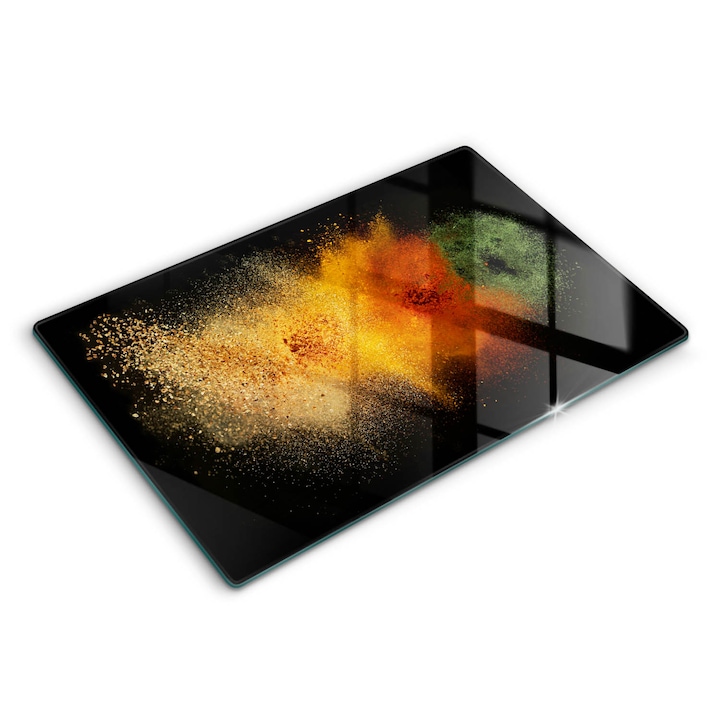 Dekoratív üveg, Wallfluent, Színes fűszerek, Narancssárga, 80x52 cm