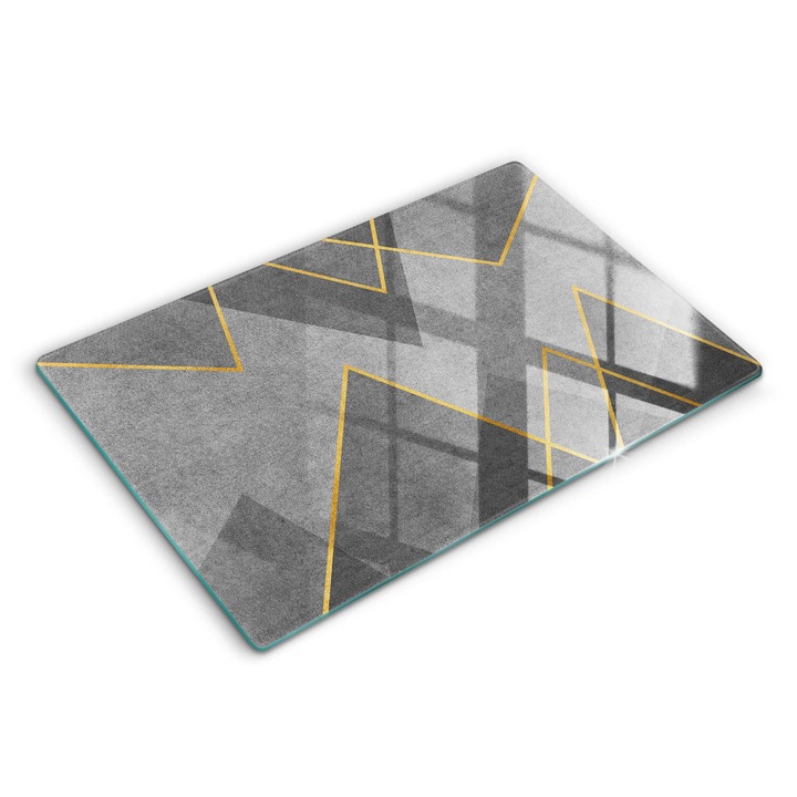 Dekoratív üveg, Wallfluent, Éles formák, Szürke, 80x52 cm