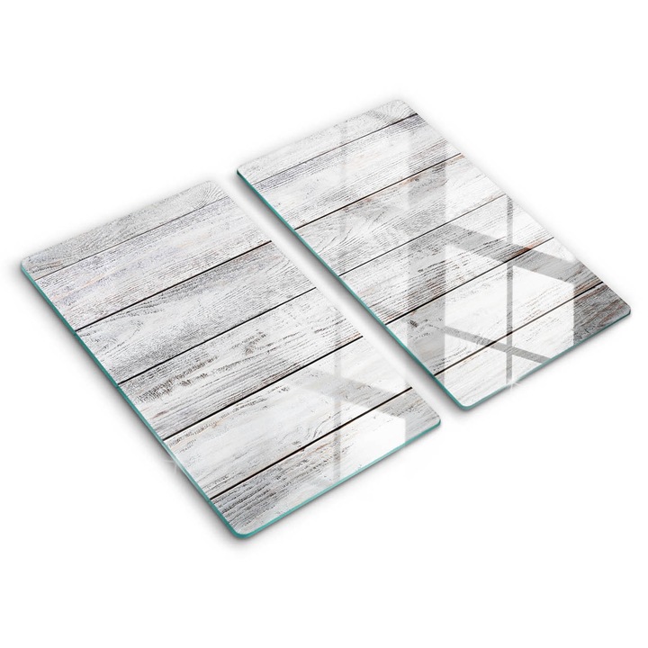 Dekoratív üveg, Wallfluent, Világos fa táblák, Szürke, 2x30x52 cm