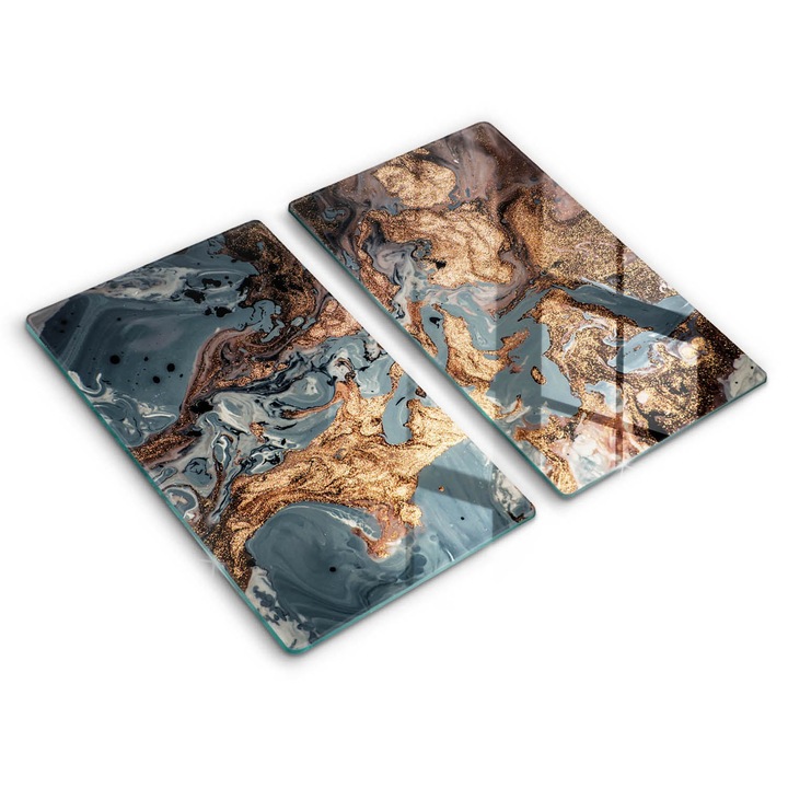 Dekoratív üveg, Wallfluent, Arany sziklaszerkezet, Szürke, 2x30x52 cm