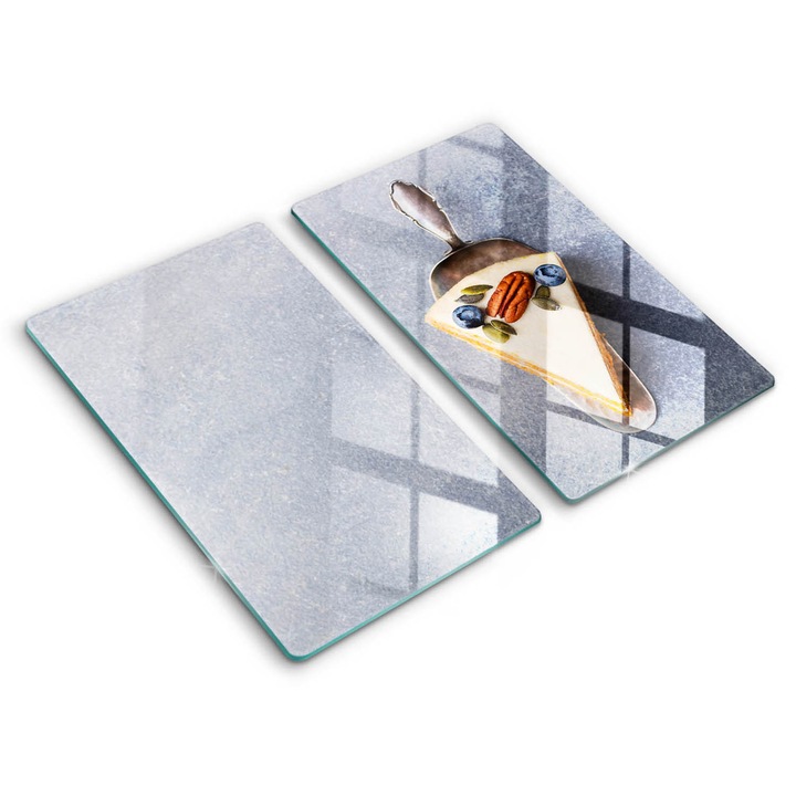 Dekoratív üveg, Wallfluent, Szelet torta, Szürke, 2x30x52 cm