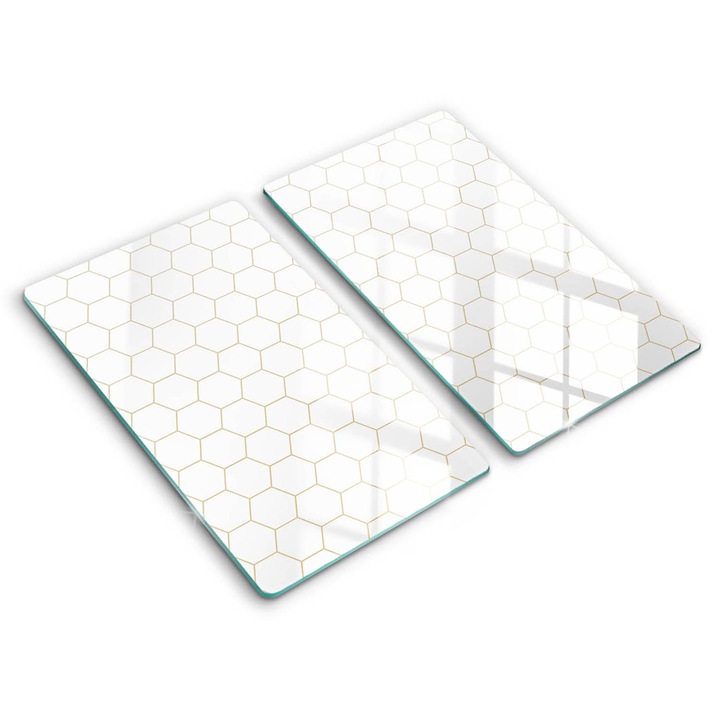 Dekoratív üveg, Wallfluent, Absztrakt minták, Fehér, 2x30x52 cm