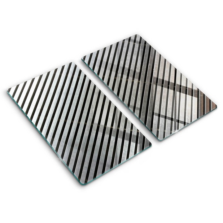 Dekoratív üveg, Wallfluent, Fém vonalak, Szürke, 2x30x52 cm