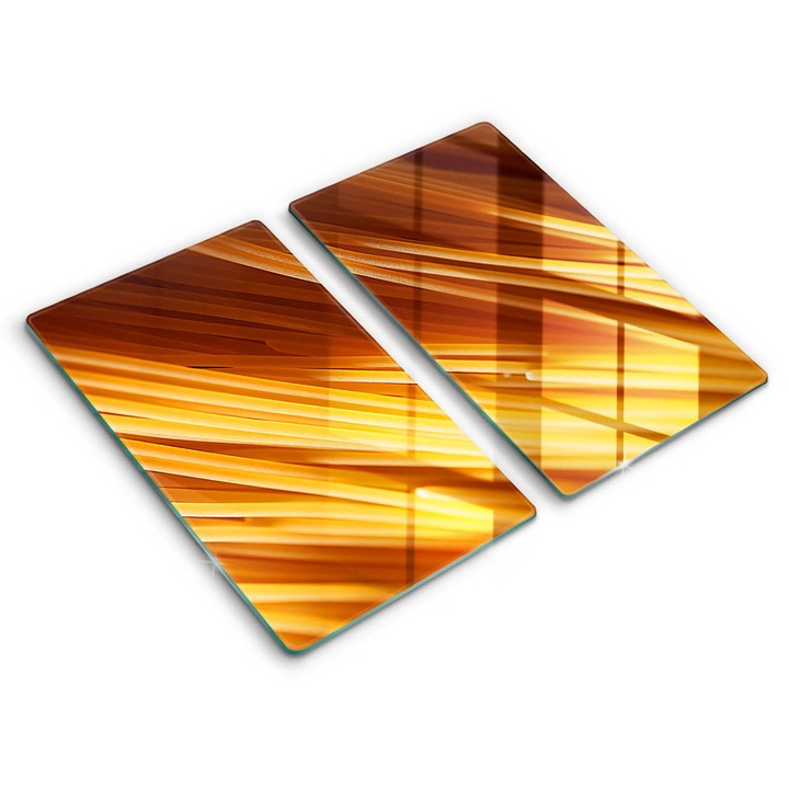 Dekoratív üveg, Wallfluent, Spagetti tészta, Sárga, 2x30x52 cm