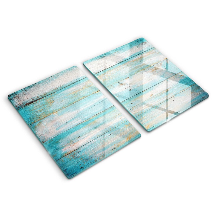 Dekoratív üveg, Wallfluent, Vintage fa táblák, Kék, 2x40x52 cm