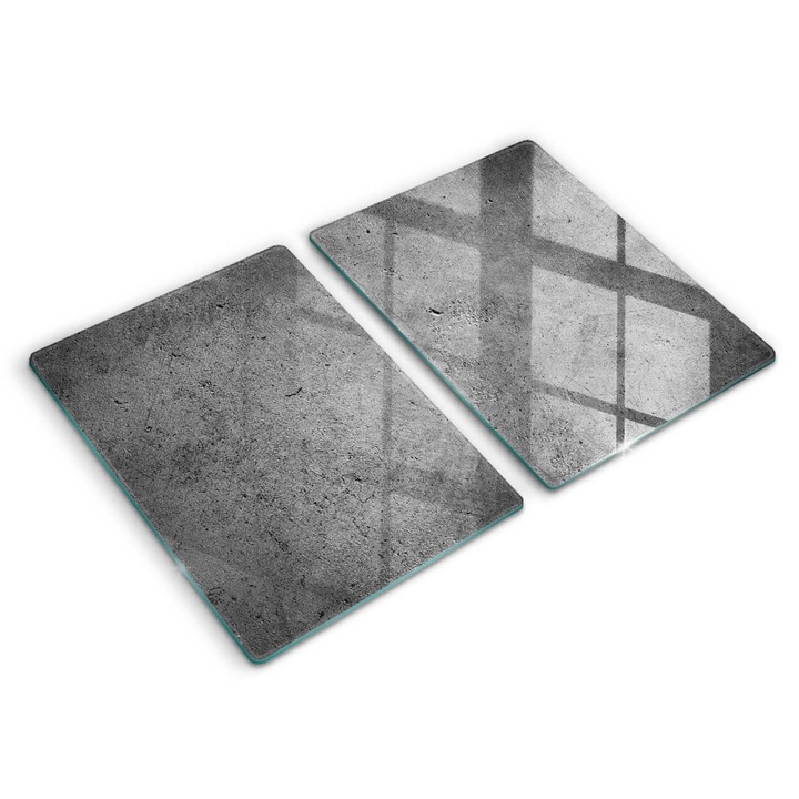 Placa sticla securizata, Wallfluent, protectie perete/plita/blat bucatarie, 2x40x52 cm, Textura de piatra din beton, Gri, 010010530020000027443