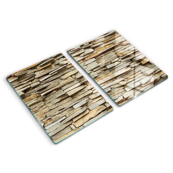 Dekoratív üveg, Wallfluent, Díszítő kövek, Bézs, 2x40x52 cm