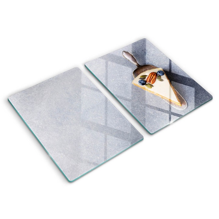 Dekoratív üveg, Wallfluent, Szelet torta, Szürke, 2x40x52 cm