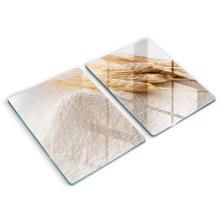 Dekoratív üveg, Wallfluent, Liszt és kalászok, Krémszín, 2x40x52 cm