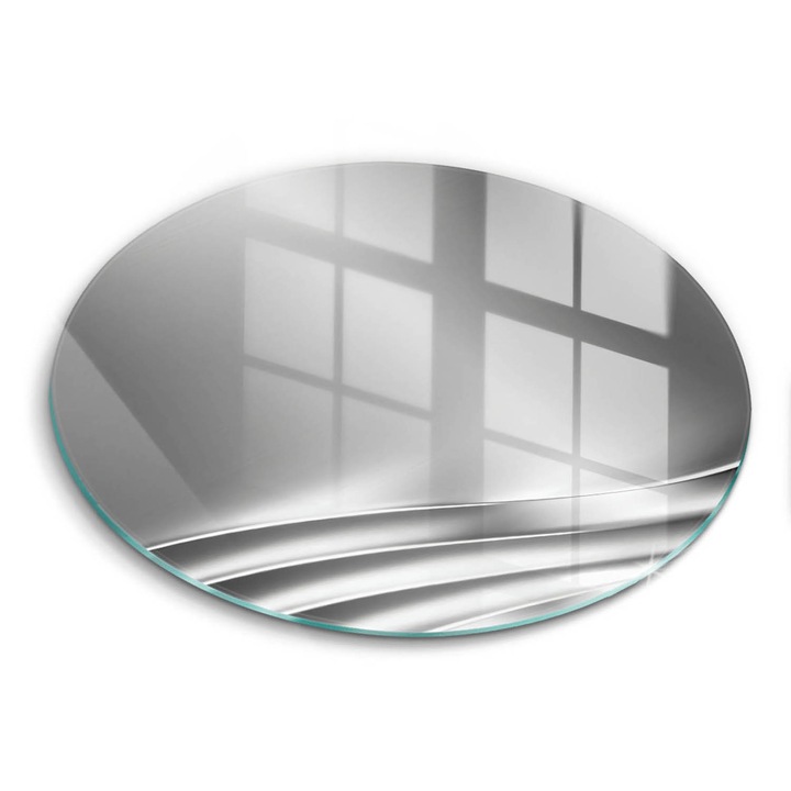 Tocatoare de bucatarie, Wallfluent, din sticla, Ø30 cm, Structura metalica, Argintiu, 010010520070000274477