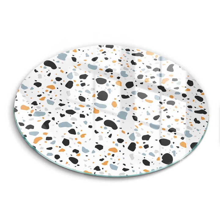 Tocatoare de bucatarie, Wallfluent, din sticla, Ø30 cm, Piatra decorativa de piatra, Alb, 010010520070000077421