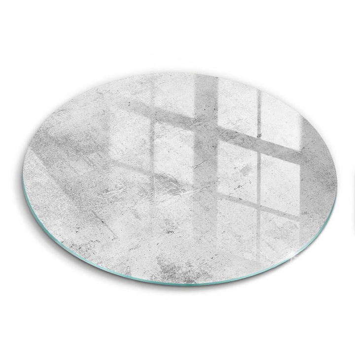 Tocatoare de bucatarie, Wallfluent, din sticla, Ø30 cm, Textura concreta, Gri, 010010520070000088279