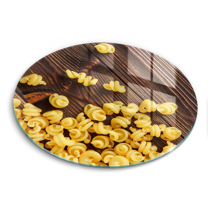 Tocatoare de bucatarie, Wallfluent, din sticla, Ø30 cm, Paste, Galben, 010010520070000275035