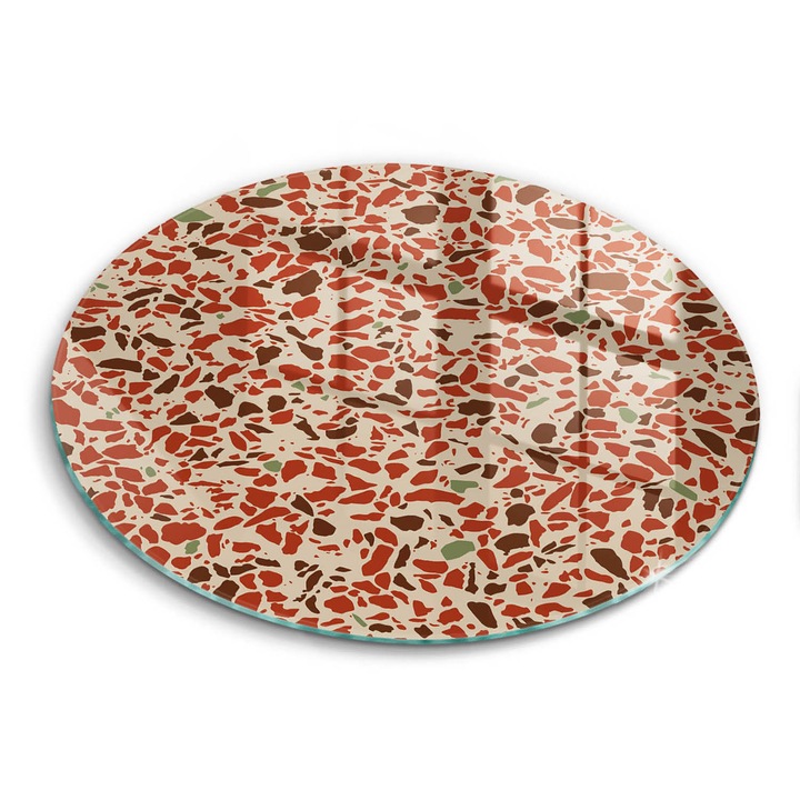 Tocatoare de bucatarie, Wallfluent, din sticla, Ø30 cm, Piatra de piatra mica, Portocaliu, 010010520070000077426