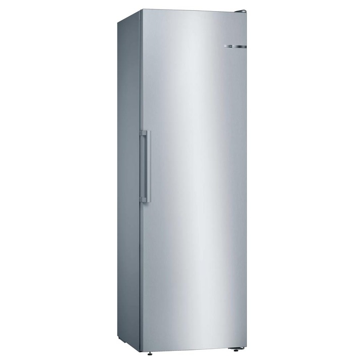 BOSCH GSN36VLEP Fagyasztószekrény, No Frost, 242 l , M: 186 cm, elektronikus hőmérsékletszabályozás, LED kijelző, E energiaosztály, Ezüst