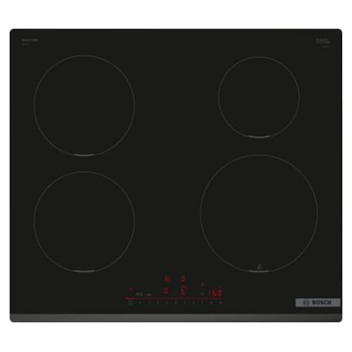 Индукционен котлон BOSCH PIE631HC1E Series 6, 4 зони за готвене, DirectSelect, PerfectFry Plus, 60 см, черен