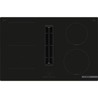 Plita incorporabila Bosch PVS811B16E, Inductie, 4 zone de gatit, Touch control, CombiZone, Hota incorporata, Putere de absorbtie 622 mc/h, EcoSilence Drive, 80 cm, Negru