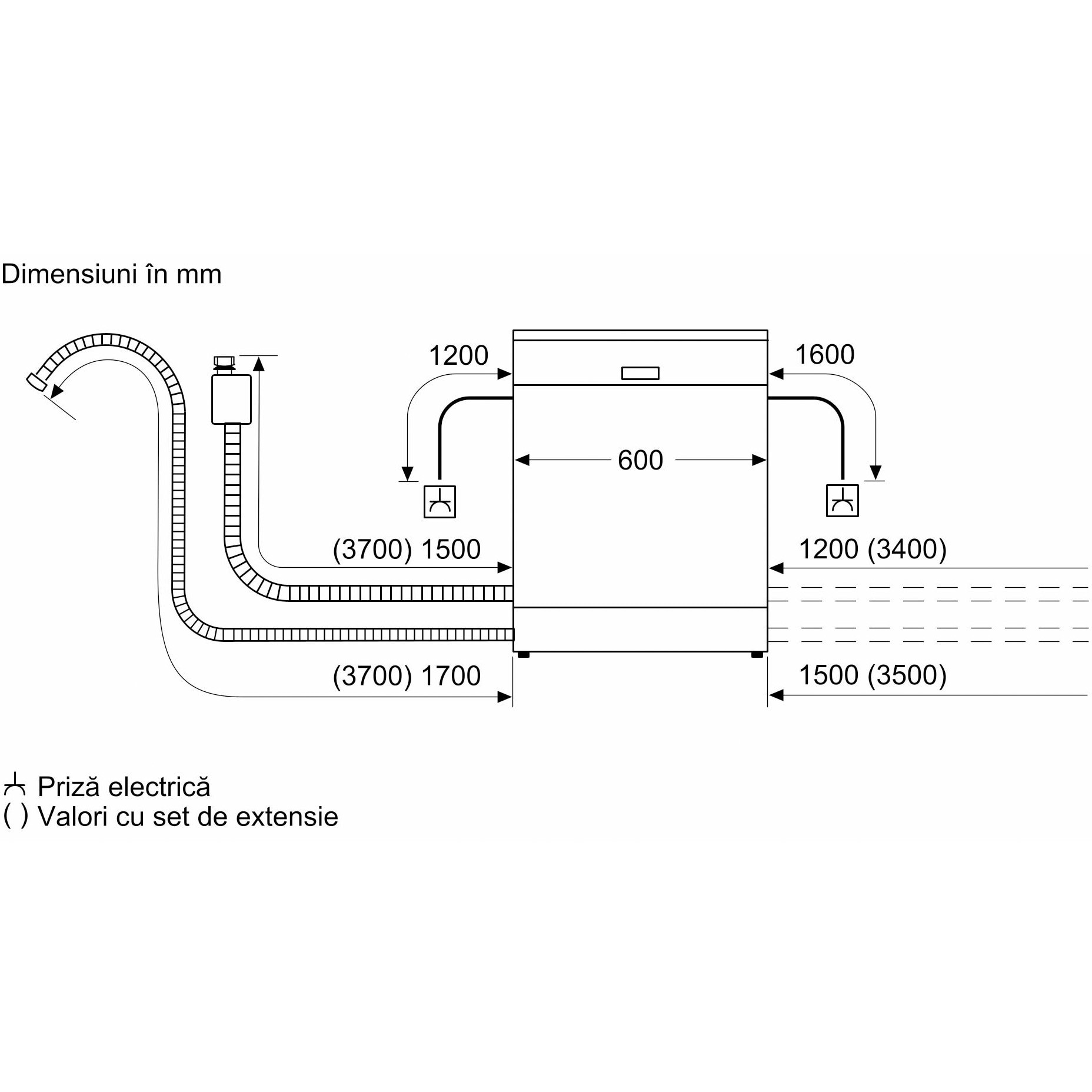 Masina de spalat vase incorporabila Bosch SMV25EX02E, 13 seturi, 5 programe, Home Connect, 60 cm, Clasa E