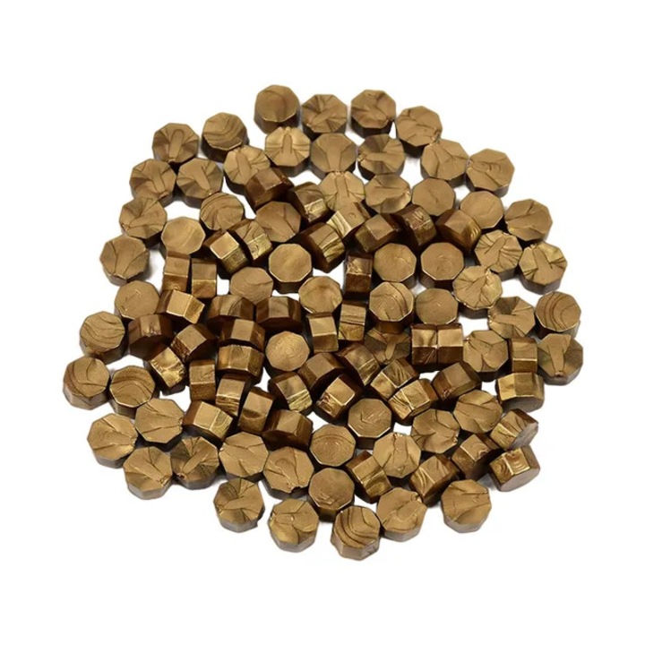 Granule Ceara bronz sidefat pentru sigilii invitatie nunta botez - 100 buc