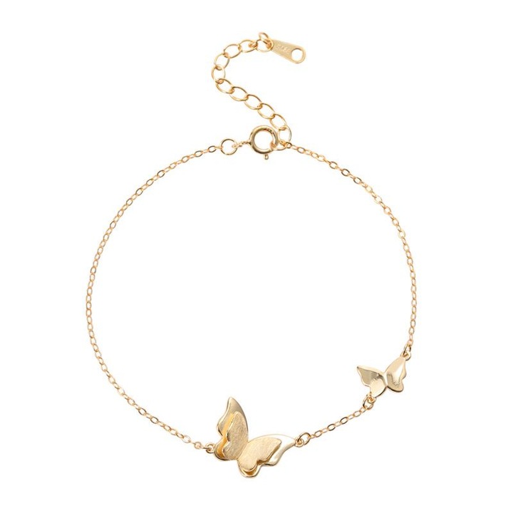 Bratara cu fluturi, Argint 925 placat cu Aur 18k