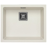 Chiuveta material compozit Alveus Quadrix 50 G11, reversibila, montaj pe blat/sub blat, 560x460x200 mm, sifon inclus, Alb