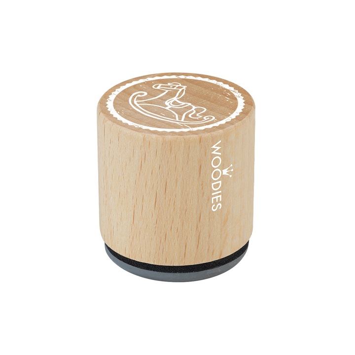 Stampila lemn calut de lemn, 30 mm, Woodies
