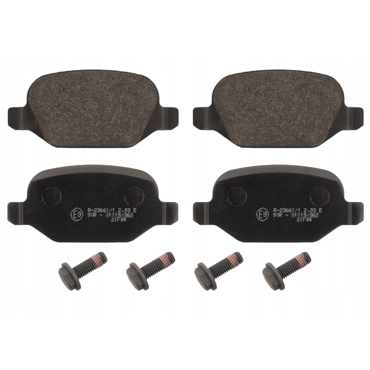 Set 4 placute de frana, Febi Bilstein, Negru, 16853