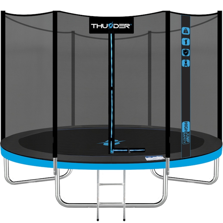 Детски градински батут Thunder, външен Pro 10Ft, 305 cm, с външна предпазна мрежа, син