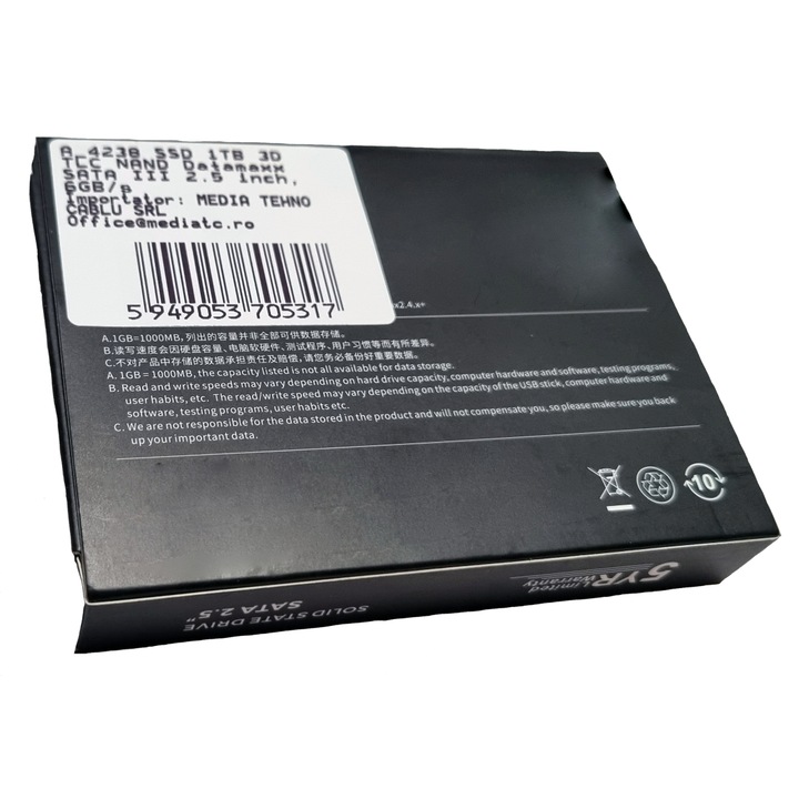 Solid State Drive SSD intern Datamaxx 1TB 2.5" SATA III 550Mb/s read/500 Mb/s write