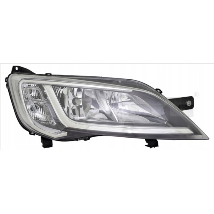 Фар TYC 20-14776-05-2, за Citroen/Fiat/Peugeot, H7/W21/5W, хром, с електрически мотор, ляв