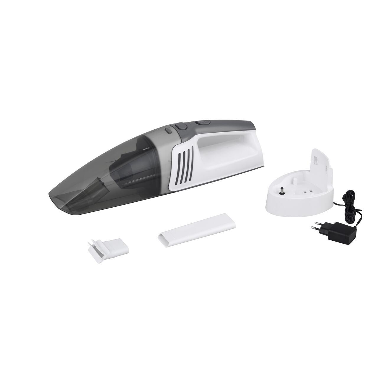 Aspirator de mana Hausberg HB-2035, fara sac, aspirare umeda si uscata, filtru lavabil, 0.45 litri, putere motor 75W DC, duza pentru colturi, acumulator Li-Ion 11.1 V
