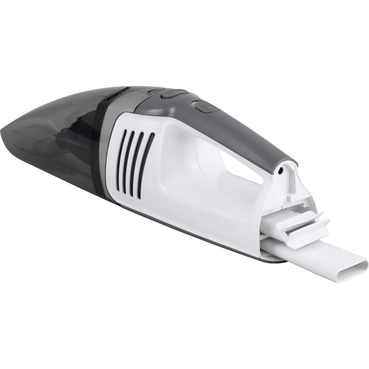 Aspirator de mana Hausberg HB-2035, fara sac, aspirare umeda si uscata, filtru lavabil, 0.45 litri, putere motor 75W DC, duza pentru colturi, acumulator Li-Ion 11.1 V