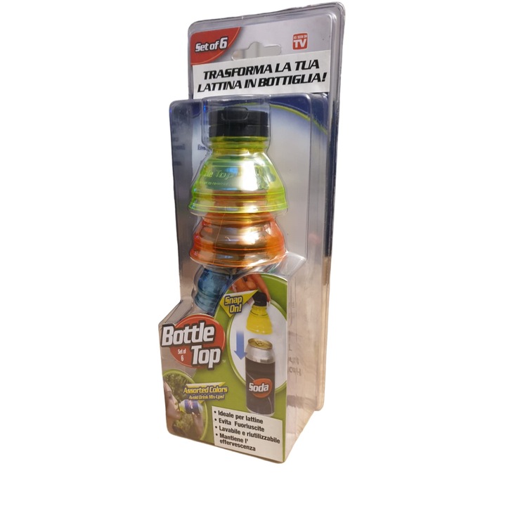 Set 6 capace pentru doze, Plastic, Multicolor