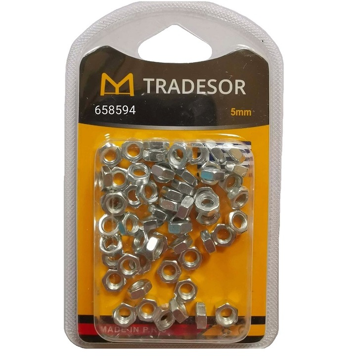 Set 50 piulite, 5 mm, 658594, Gri