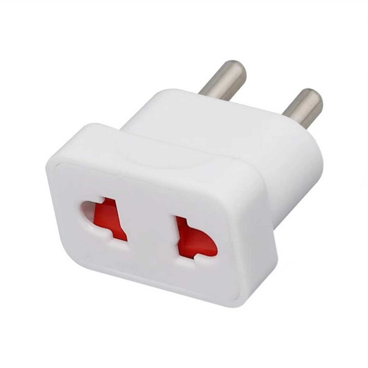 Adaptor priza cu siguranta, RTA02-4, Alb