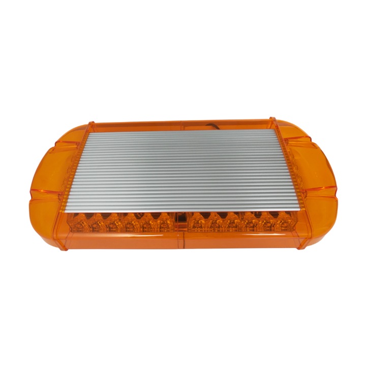 Baliza magnetica pentru vehicul de siguranta, Aluminiu/PC, 72W, 12V, Portocaliu/Argintiu