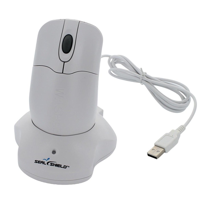 Mouse, Seal Shield, Plastic, Wireless, Alb