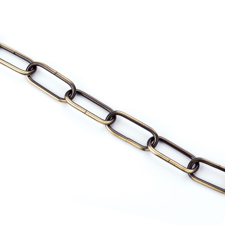 Lant pentru Corp de Iluminat Suspendat, Alama Solida Patinata 1 metru, Dimensiuni Zala 47x20x4.1mm ORION