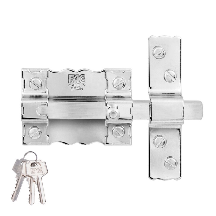 Inchizator usa Fac Seguridad 300-p/87, placat cu nichel, 3mm