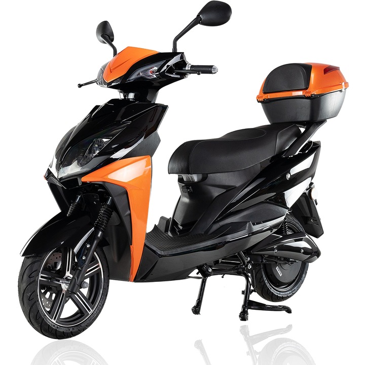 Elektromos robogó BILI BIKE OPAL, 2400W, 45 km/h, Autonómia 65 km, Fekete/narancs, 185x71x112cm