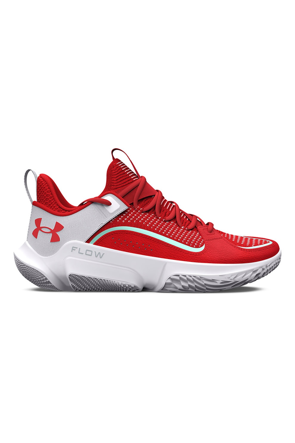 Under Armour, Pantofi slip-on pentru baschet Flow FUTR X 3, Gri, Rosu inchis, Mint, 9