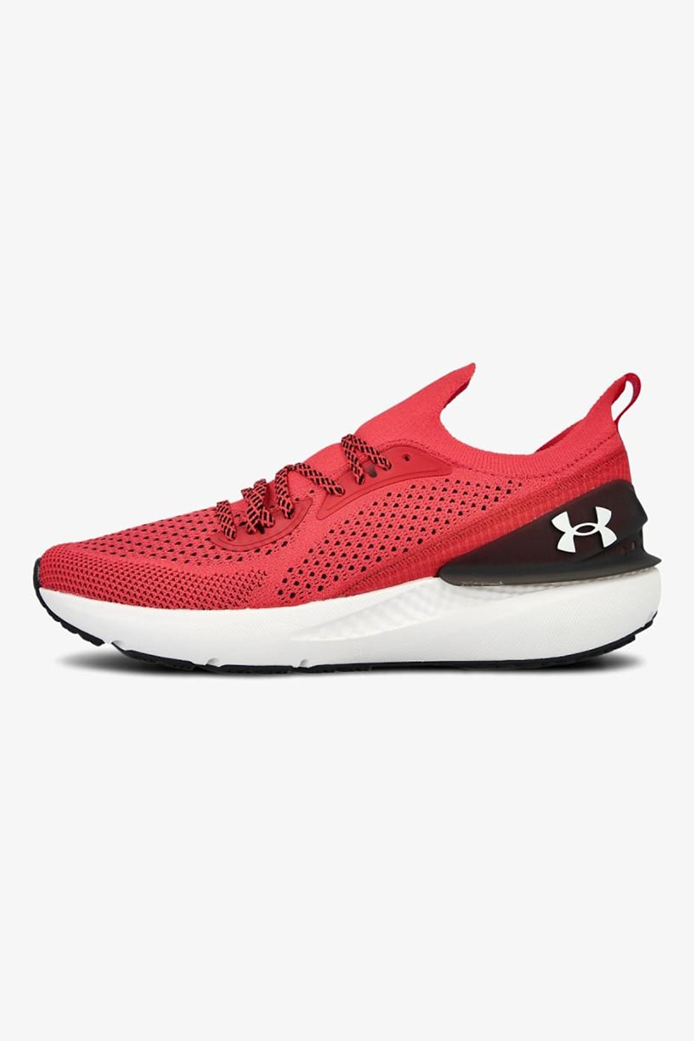 Under Armour, Pantofi cu insertii de material sintetic, pentru alergare Shift, Rosu capsuna, 9