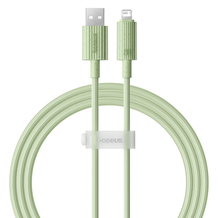 USB-Lightning kábel, 480Mbps, 2,4A, 2m - Baseus Habitat Series (P10360200631-01) - Természetes zöld