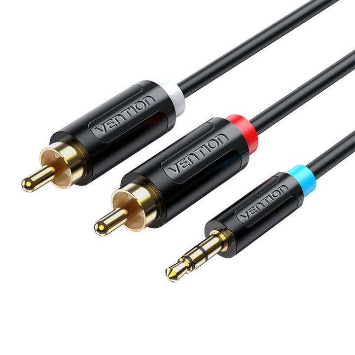 Cablu tata 3,5 mm la 2x RCA tata 3m Vention BCLBI negru