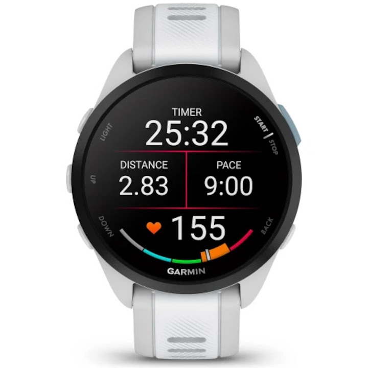 Smartwatch Garmin Forerunner 165, curea Silicon, Mist Grey/Whitestone