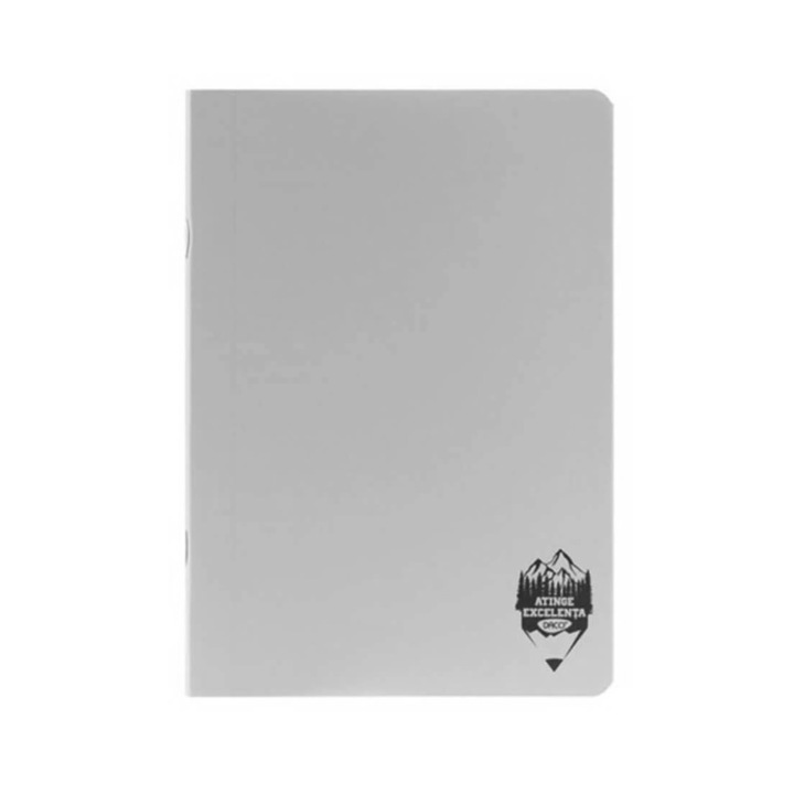 Caiet A4 60 file coperta plastic Atinge Excelenta DR, gri