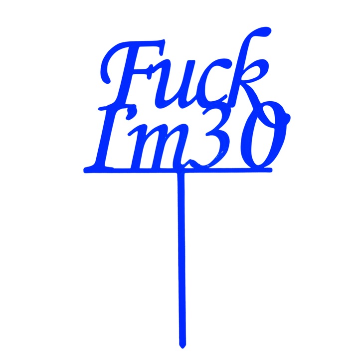 Топер за торта EBIN, "I'M 30", рожден ден, юбилей 17,5 х 11,5 см син