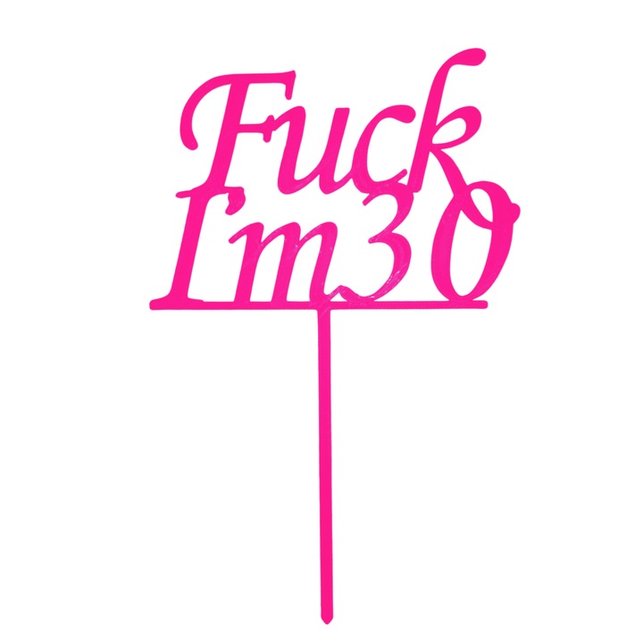 Топер за торта, "I'M 30", рожден ден, годишнина 17,5 х 11,5 см светло лилаво